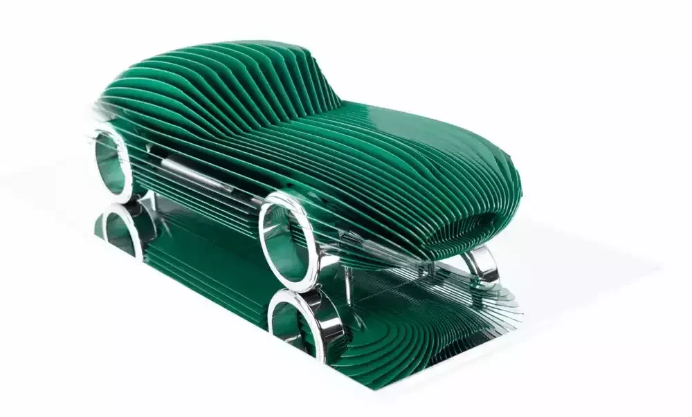 jaguar type e – streamline verte - socle marbre œuvre jaguar type e – streamline verte - socle marbre de l'artiste ANTOINE DUFILHO