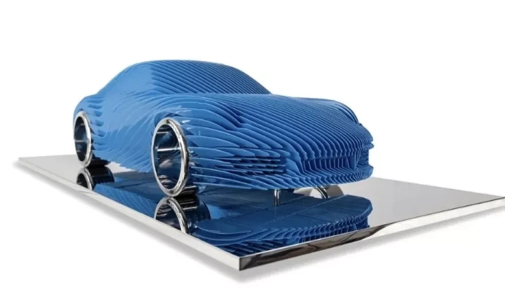 porsche 992 carrera 4s bleue 2/8 œuvre porsche 992 carrera 4s bleue 2/8 de l'artiste ANTOINE DUFILHO